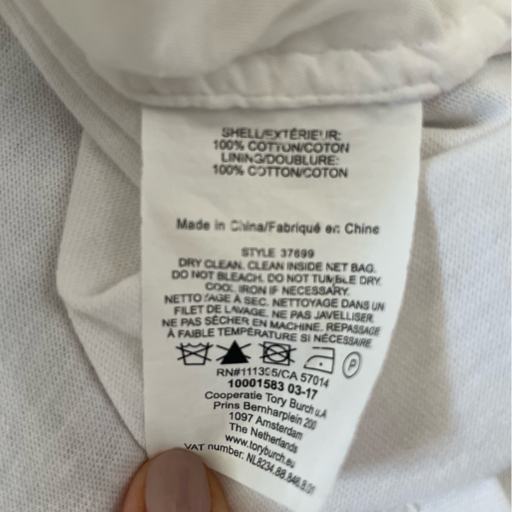 Tory Burch White Hermosa Eyelet Short Sleeve Tee Shirt, 2 - Picture 5 of 8